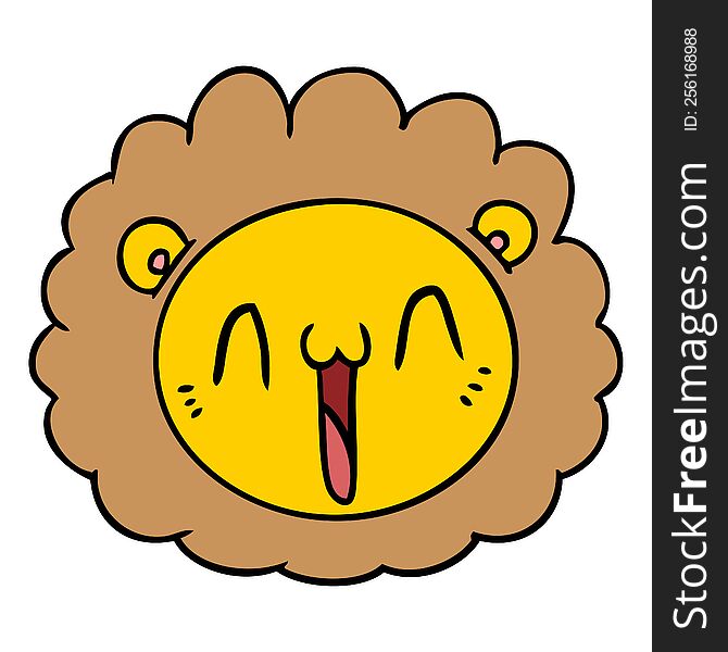 cartoon lion face. cartoon lion face