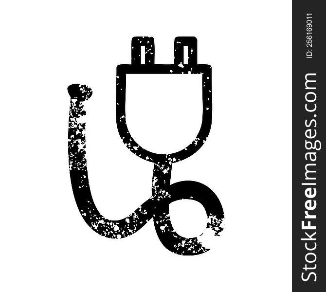 electrical plug distressed icon symbol