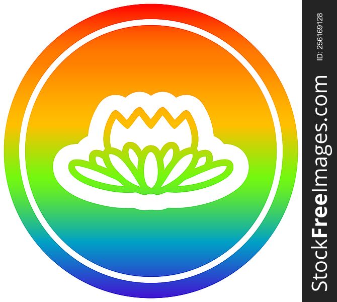 lotus flower circular in rainbow spectrum