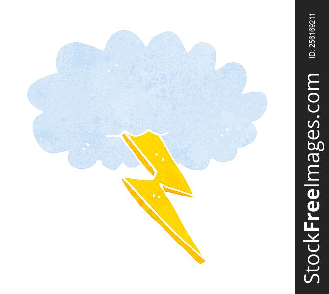 cartoon lightning bolt and cloud