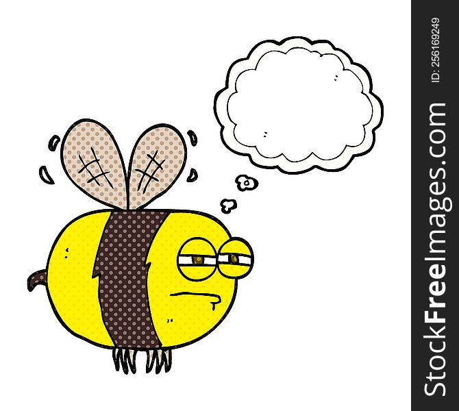 Thought Bubble Cartoon Unhappy Bee