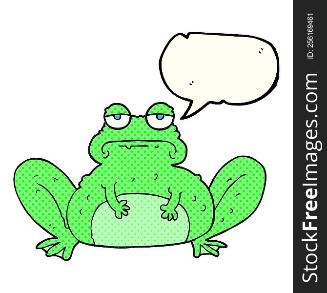 freehand drawn comic book speech bubble cartoon frog