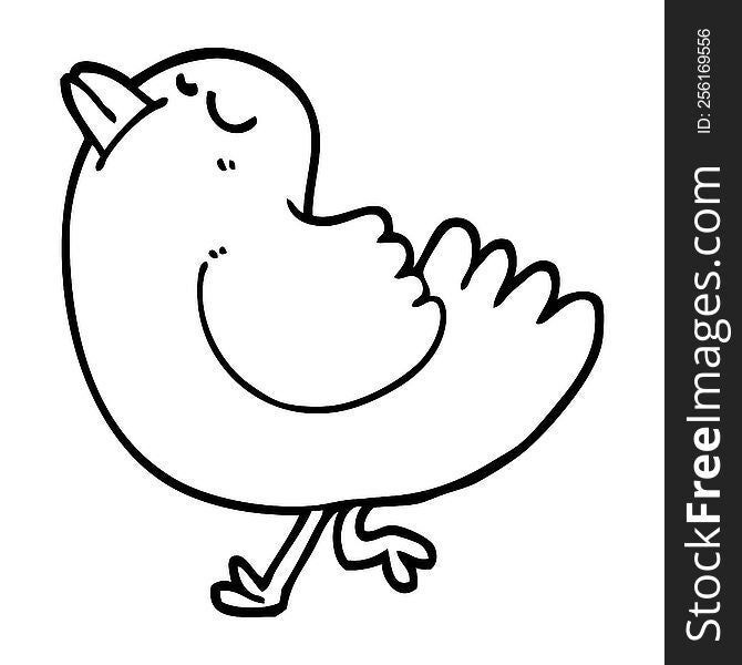 black and white cartoon arrogant bird