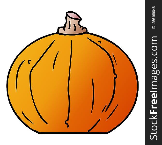 Gradient Cartoon Doodle Of A Pumpkin