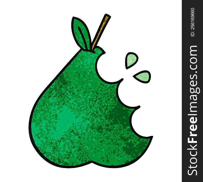 retro grunge texture cartoon of a pear