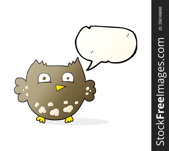 Speech Bubble Cartoon Little Owl