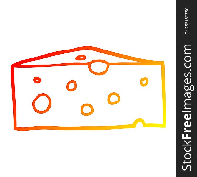 warm gradient line drawing of a cartoon cheese