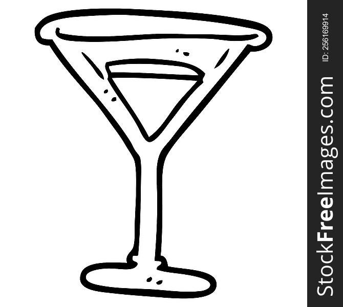 line drawing cartoon martini