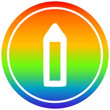 Simple Pencil Circular In Rainbow Spectrum Royalty Free Stock Photos