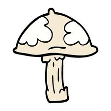 Cartoon Doodle Wild Mushroom Stock Image