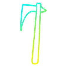 Cold Gradient Line Drawing Cartoon Viking Axe Stock Photography