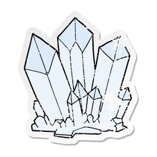 Distressed Sticker Of A Cartoon Crystals Royalty Free Stock Images