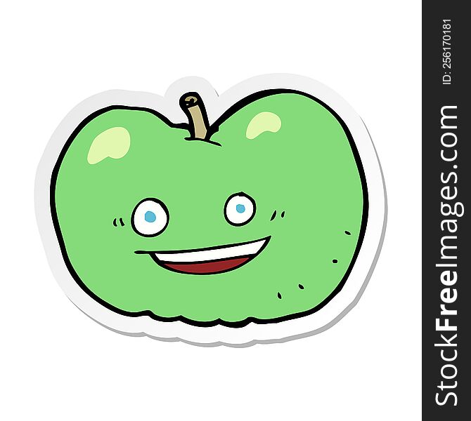 sticker of a cartoon apple