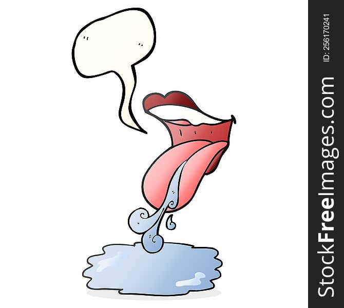 freehand drawn speech bubble cartoon mouth drooling