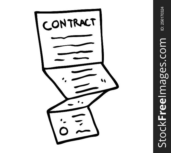 Line Drawing Cartoon Complicated Contract