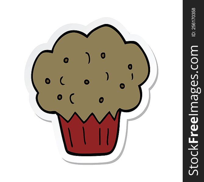 sticker of a cartoon muffin