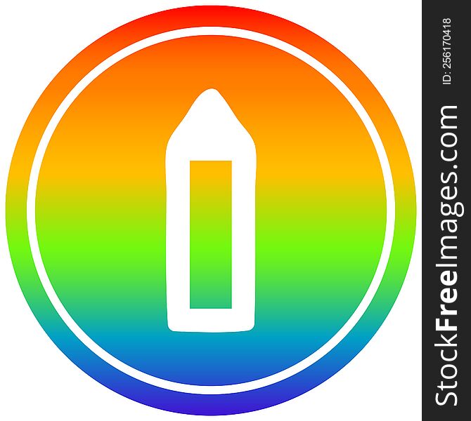 Simple Pencil Circular In Rainbow Spectrum