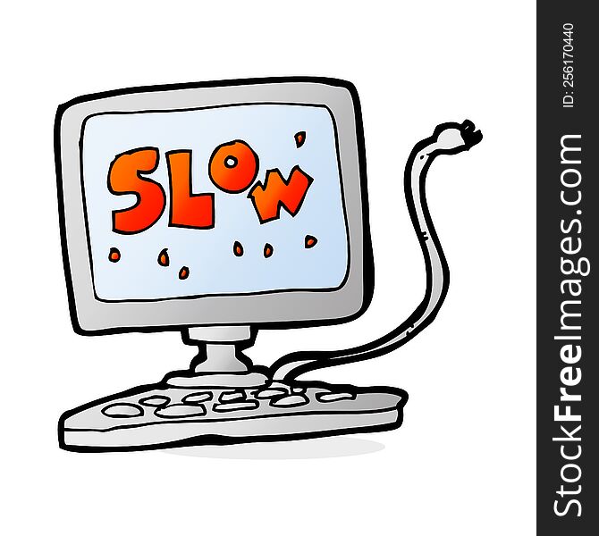 Cartoon Slow Computer