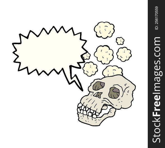 Speech Bubble Cartoon Ancient Skull