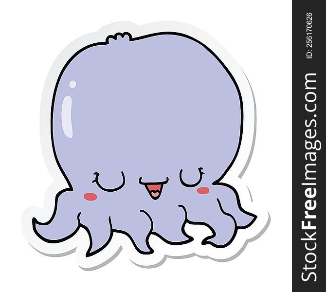 sticker of a cartoon jellyfish