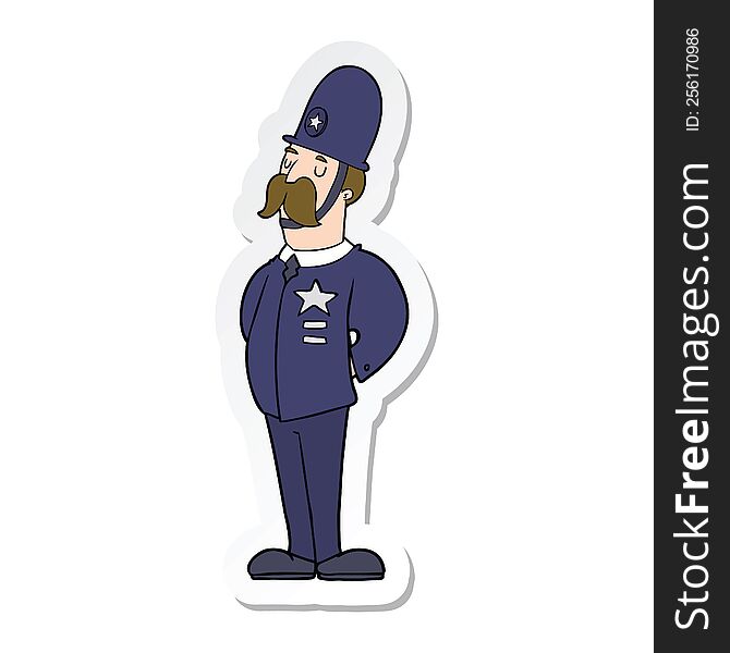 sticker of a cartoon policeman