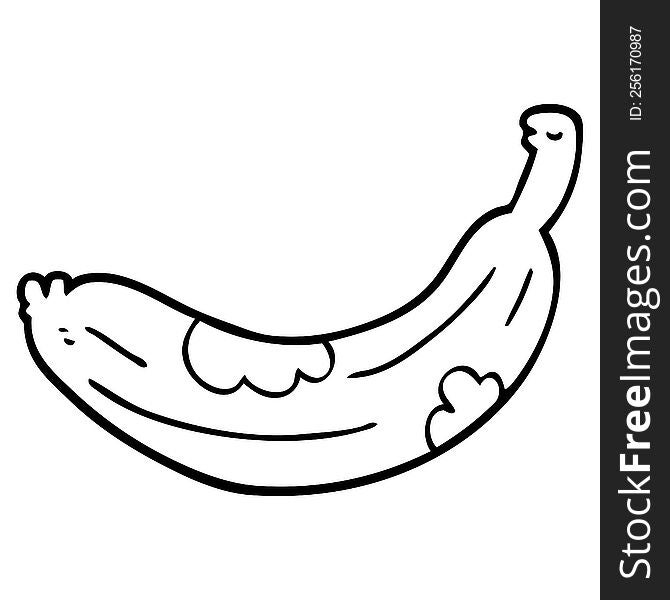 line drawing cartoon turning banana