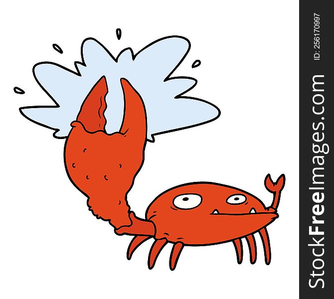 cartoon crab with big claw. cartoon crab with big claw