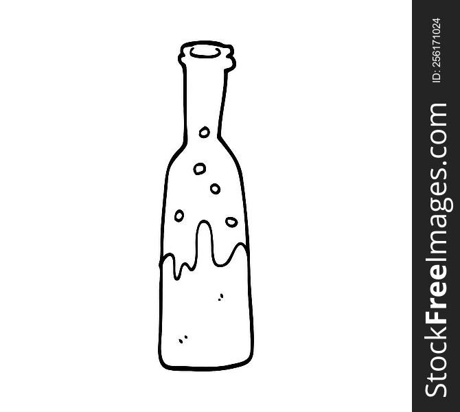 line drawing cartoon bottle of pop