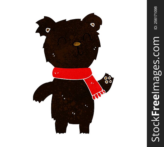 Cartoon Cute Black Bear Cub