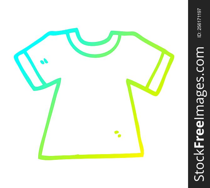 cold gradient line drawing of a cartoon tee shirt