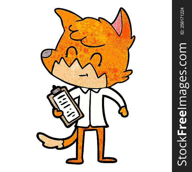 cartoon friendly fox manager. cartoon friendly fox manager