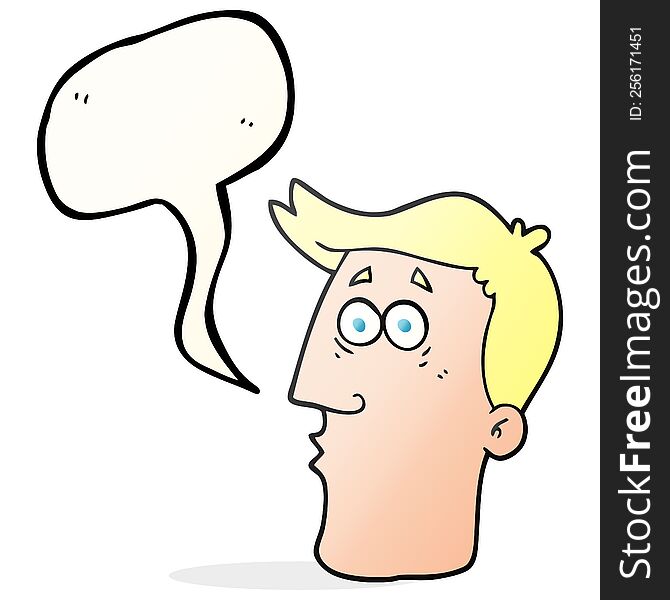 Speech Bubble Cartoon Male Face
