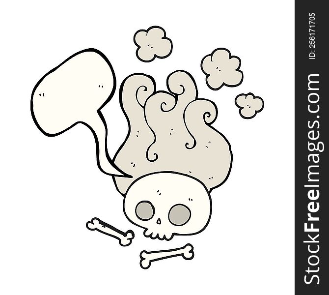 speech bubble cartoon skull and bones