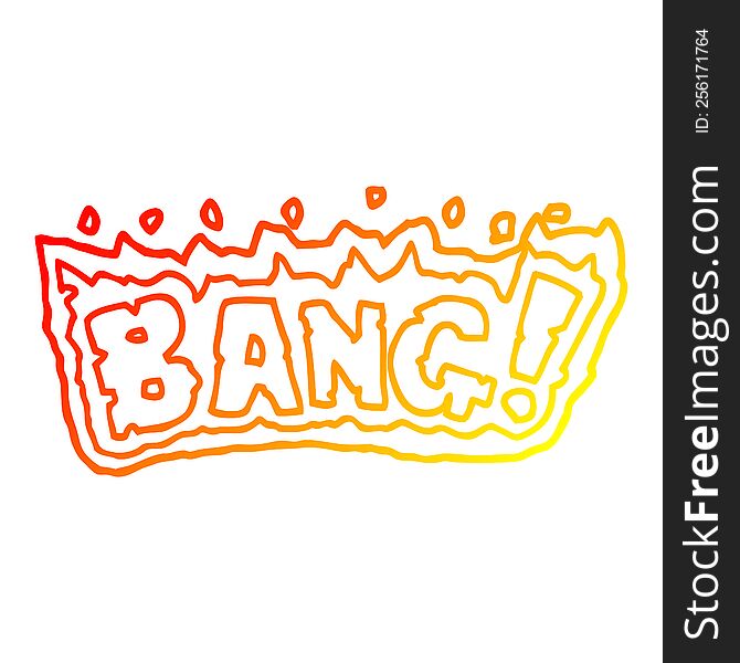 Warm Gradient Line Drawing Cartoon Word Bang