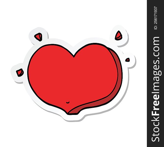 Sticker Of A Cartoon Love Heart