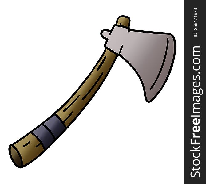 hand drawn gradient cartoon doodle of a garden axe