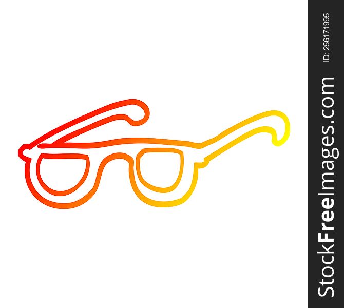 warm gradient line drawing of a cartoon sunglasses