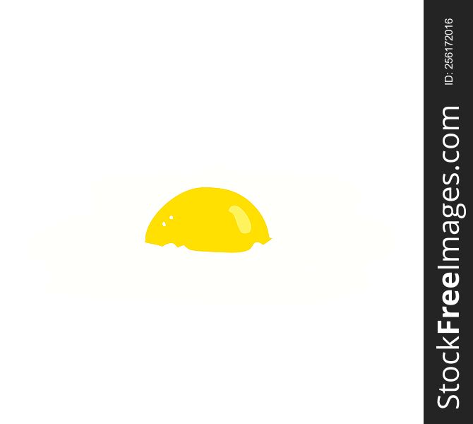 Flat Color Illustration Of A Cartoon Fried Egg