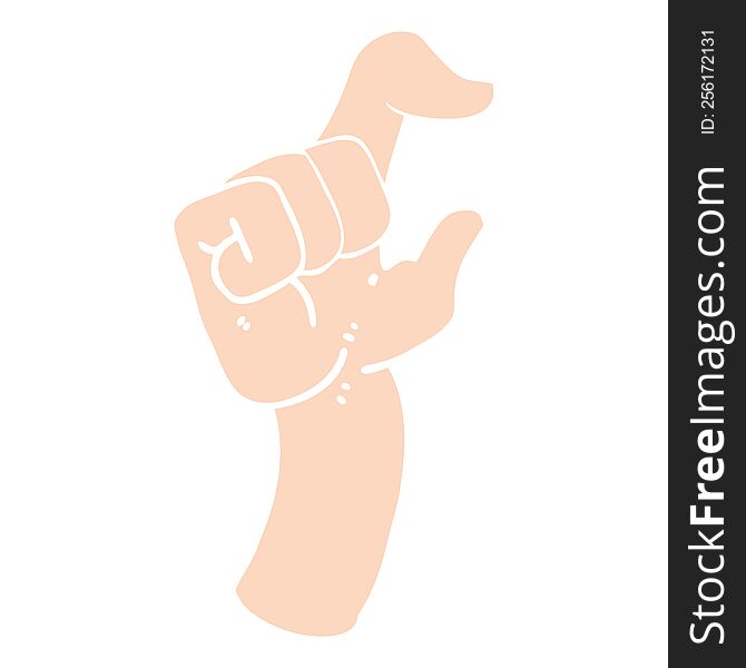 Flat Color Illustration Of A Cartoon Hand Making Smallness Gesture