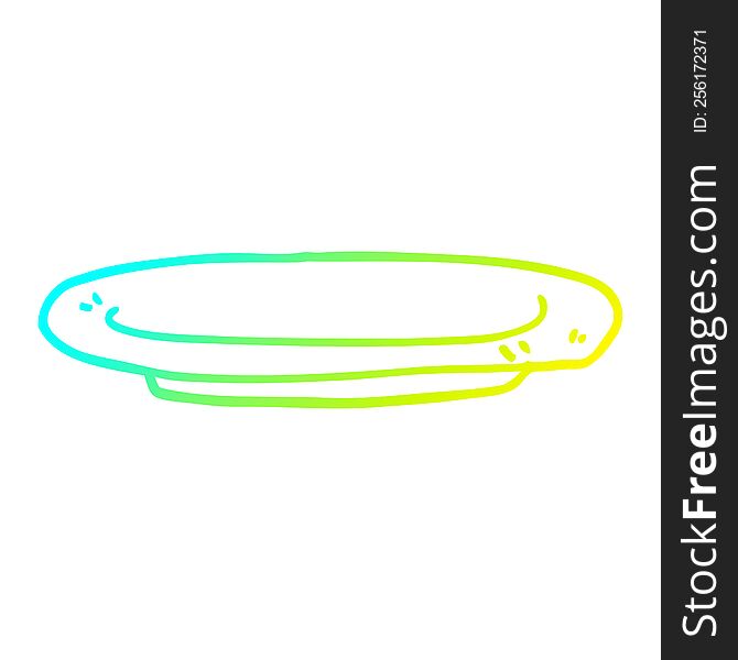 cold gradient line drawing of a cartoon plate