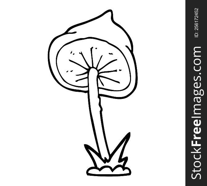 Black And White Cartoon Mushroom