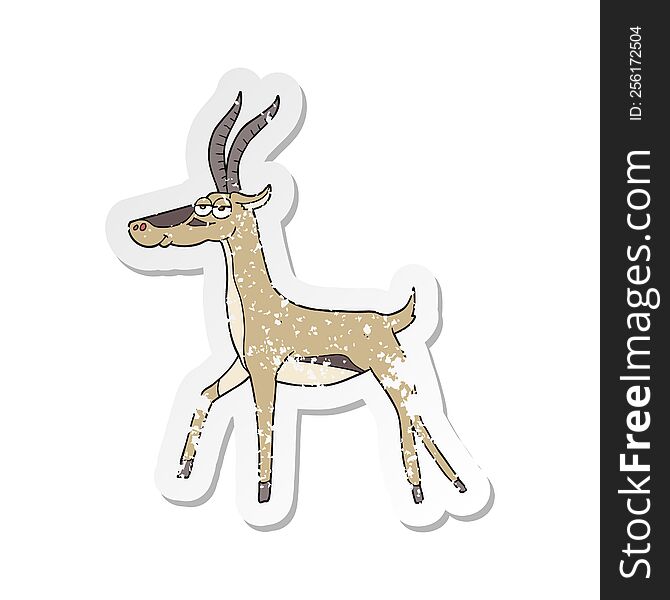 retro distressed sticker of a cartoon gazelle
