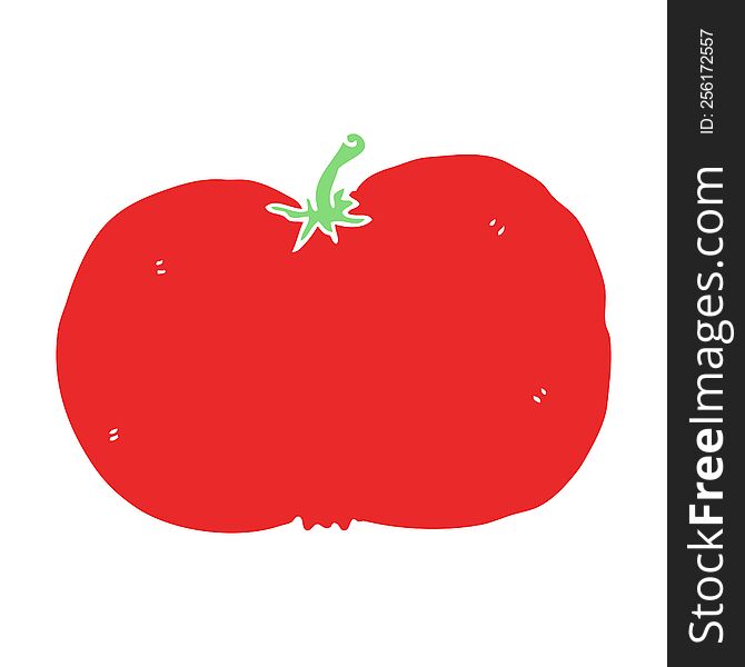 Flat Color Style Cartoon Tomato