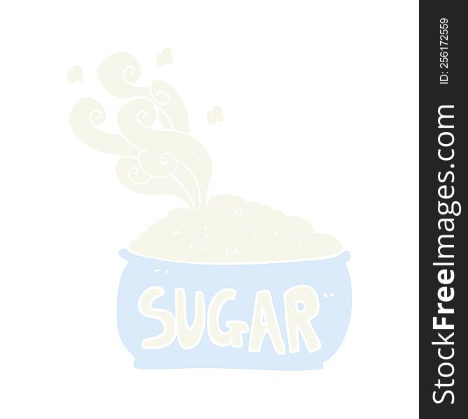 flat color illustration of sugar bowl. flat color illustration of sugar bowl