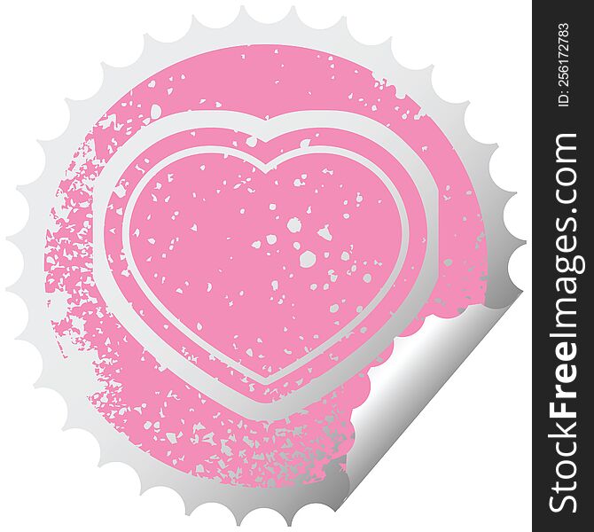Heart Symbol Graphic Distressed Sticker