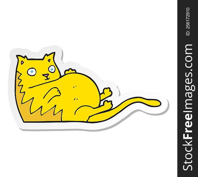 sticker of a cartoon fat cat