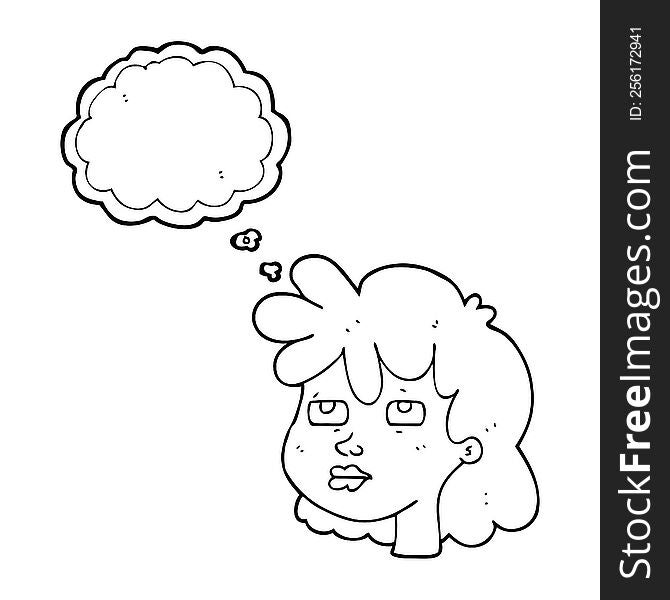 Thought Bubble Cartoon Female Face