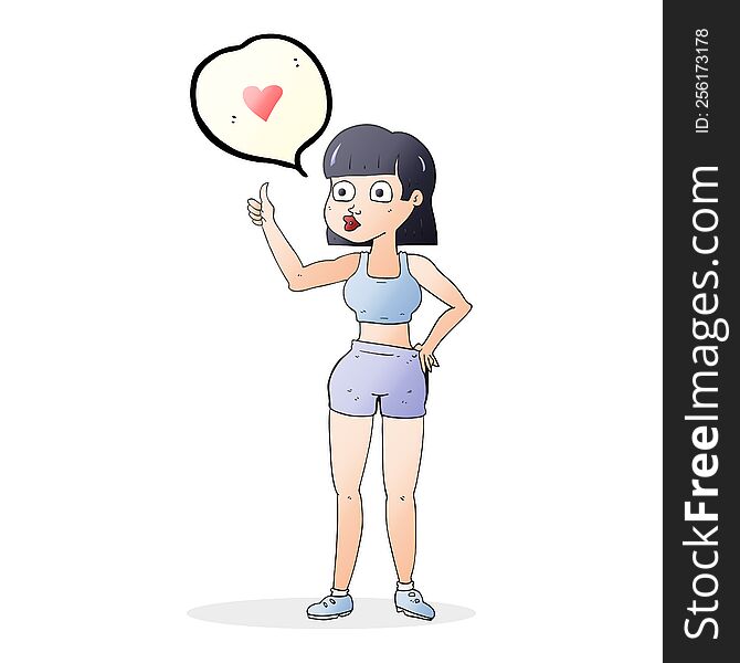 Speech Bubble Cartoon Gym Woman