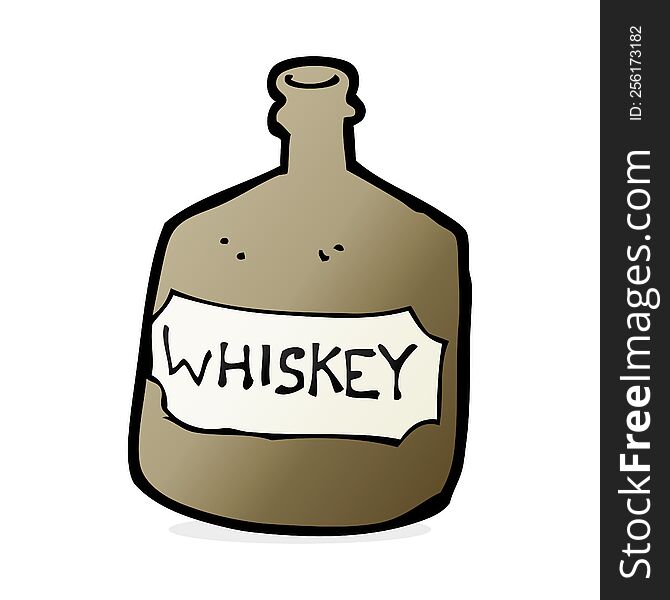 cartoon old whiskey bottle