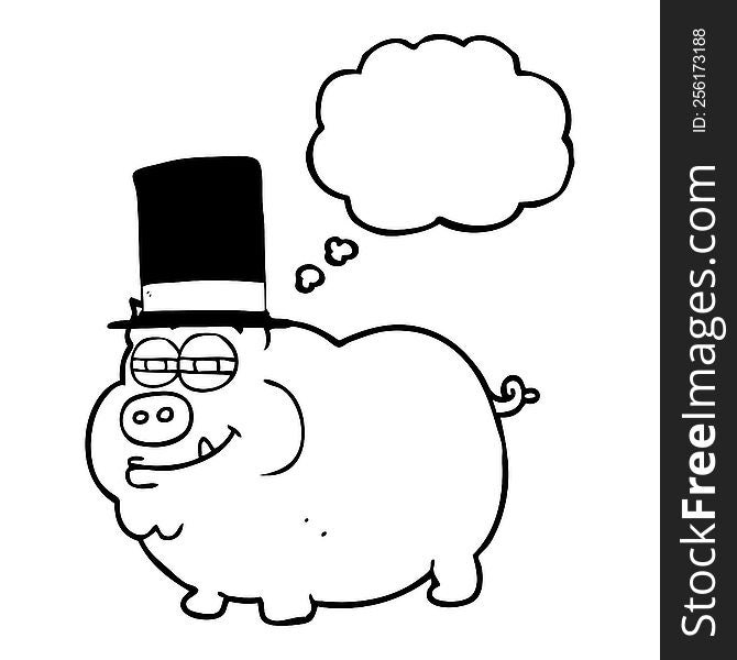 Thought Bubble Cartoon Rich Pig